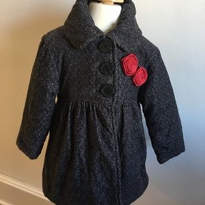 Penelope Mack Toddler Girls Button Up Coat, 2T